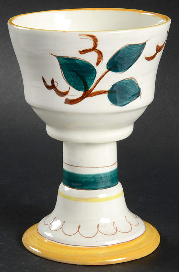 Fruit (Brown Trim) 8 Oz China Goblet by Stangl-1