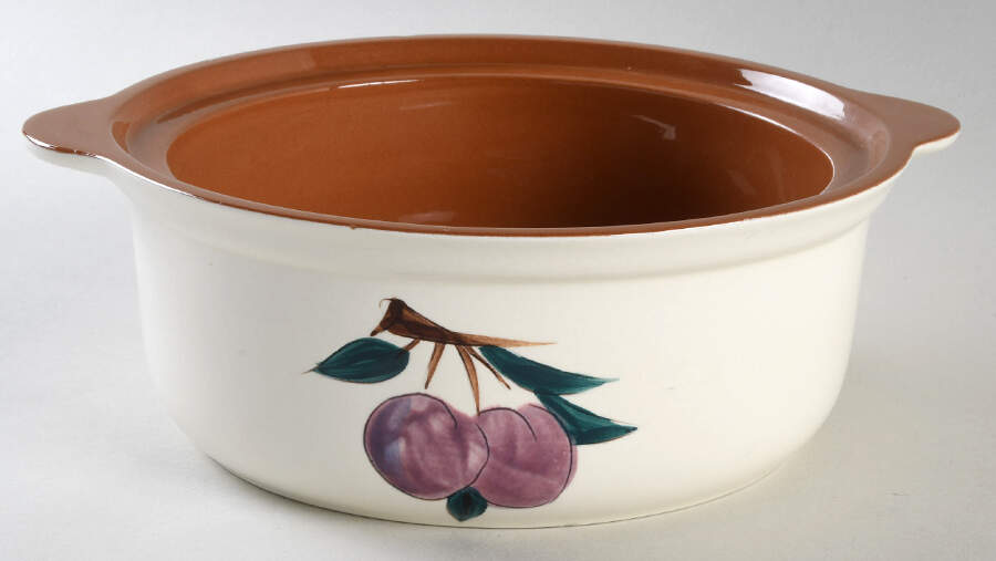 Fruit (Brown Trim) 1.5 Quart Round Casserole No Lid by Stangl-1