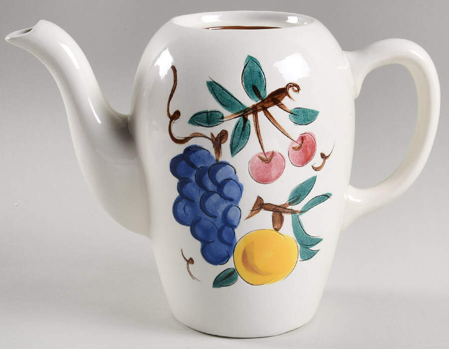 Fruit (Brown Trim) Coffee Pot No Lid by Stangl-1