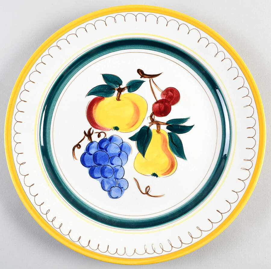 Fruit (Brown Trim) 12" Chop Plate (Round Platter) by Stangl-1