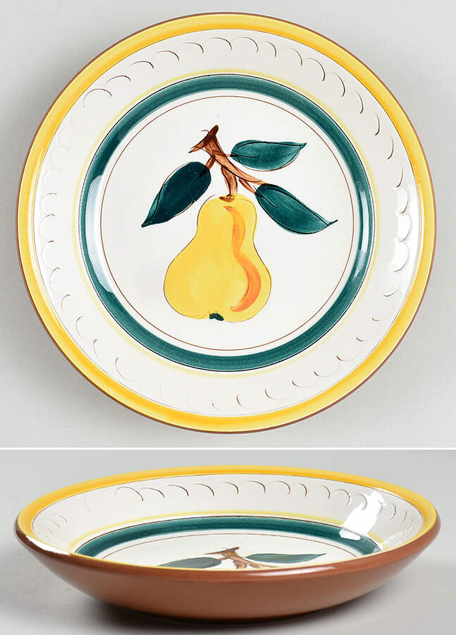 Fruit (Brown Trim) Coupe Soup Bowl by Stangl-1