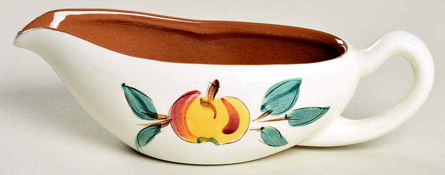 Fruit (Brown Trim) Gravy Boat by Stangl-1