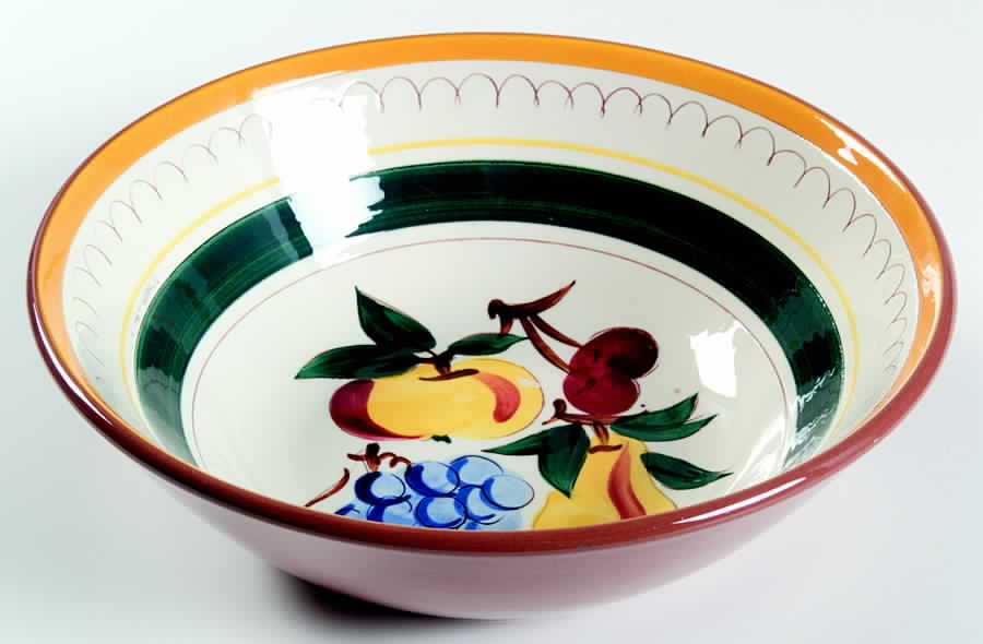 Fruit (Brown Trim) 10" Round Vegetable Bowl by Stangl-1