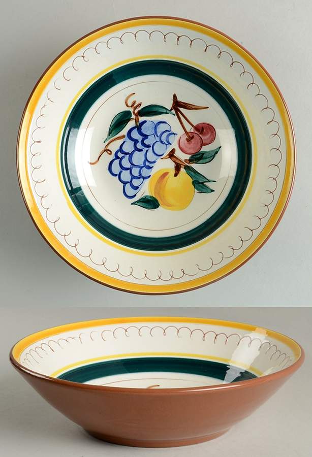 Fruit (Brown Trim) 8" Round Vegetable Bowl by Stangl-1