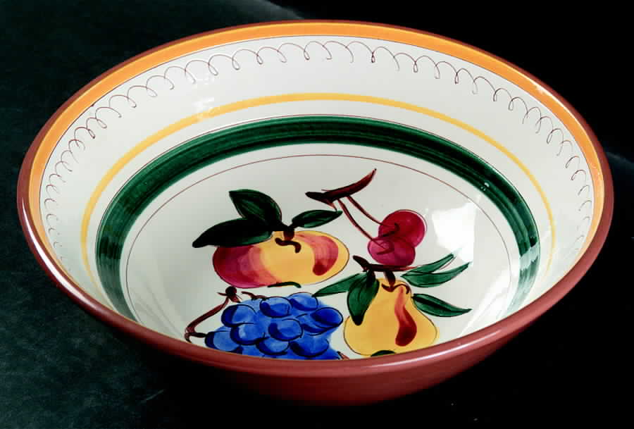 Fruit (Brown Trim) 8" Round Vegetable Bowl by Stangl-1