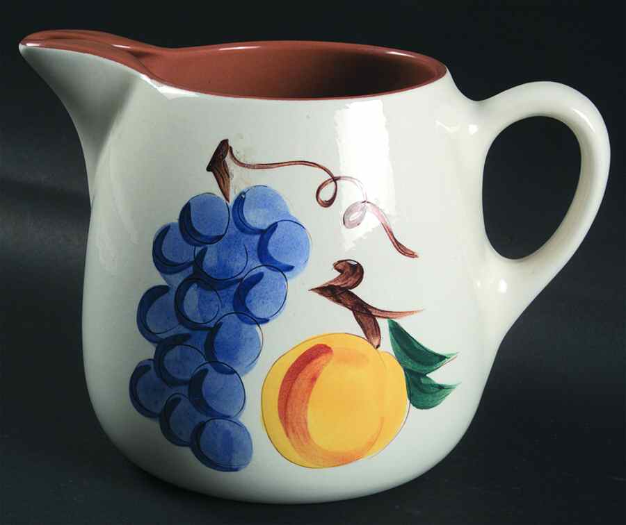 Fruit (Brown Trim) 64 Oz Ice Lip Pitcher by Stangl-1