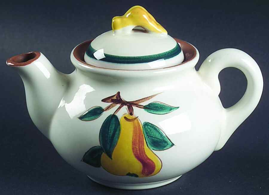 Fruit (Brown Trim) Individual Teapot & Lid by Stangl-1