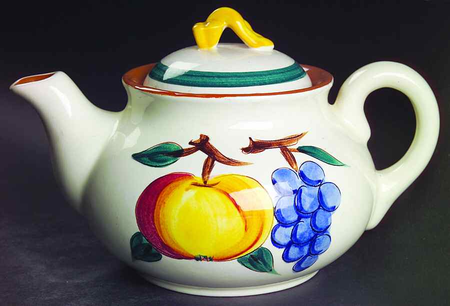 Fruit (Brown Trim) Teapot & Lid by Stangl-1