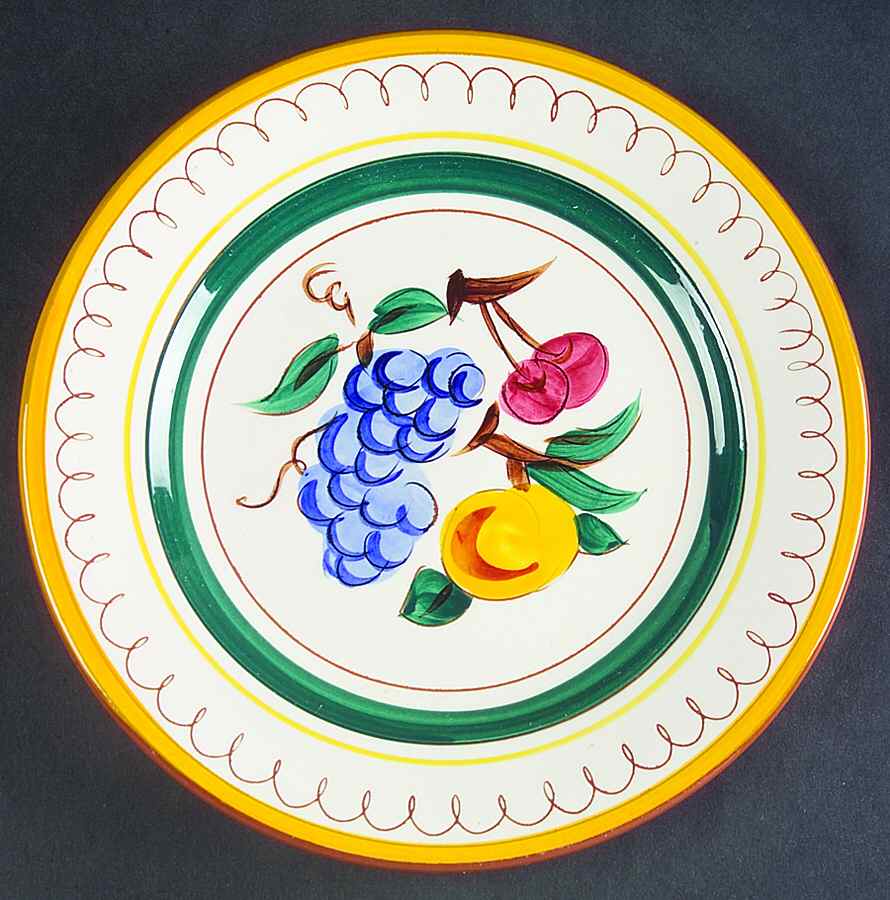 Fruit (Brown Trim) Luncheon Plate by Stangl-1