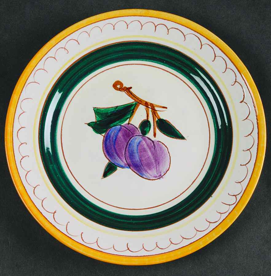 Fruit (Brown Trim) Salad Plate by Stangl-1