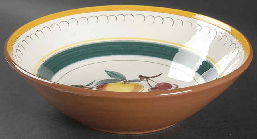 Fruit (Brown Trim) 11" Large Salad Serving Bowl by Stangl-1