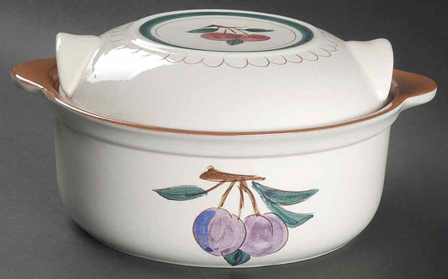 Fruit (Brown Trim) 1.5 Qt Round Covered Casserole by Stangl-1
