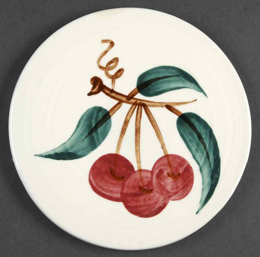 Fruit (Brown Trim) Trivet by Stangl-1