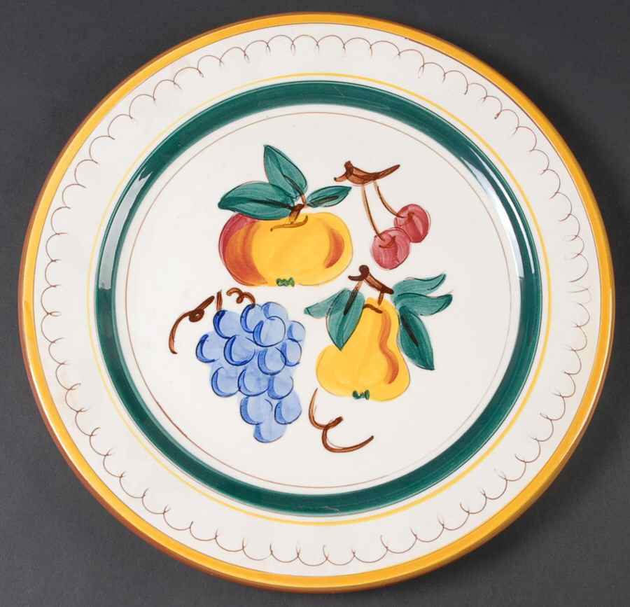 Fruit (Brown Trim) 12" Chop Plate (Round Platter) by Stangl-1