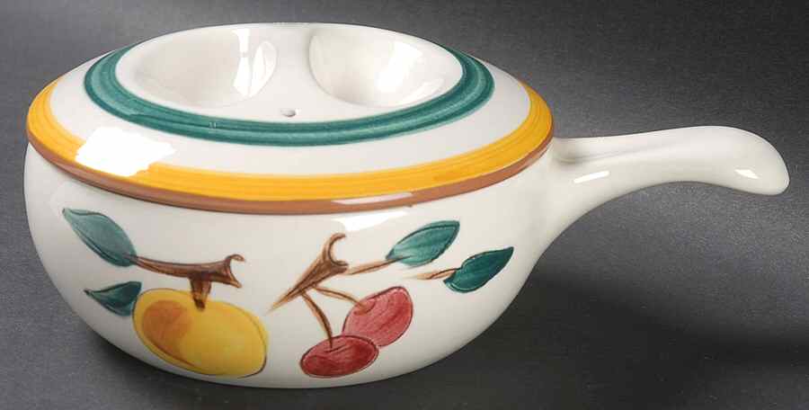 Fruit (Brown Trim) Individual Casserole & Lid by Stangl-1