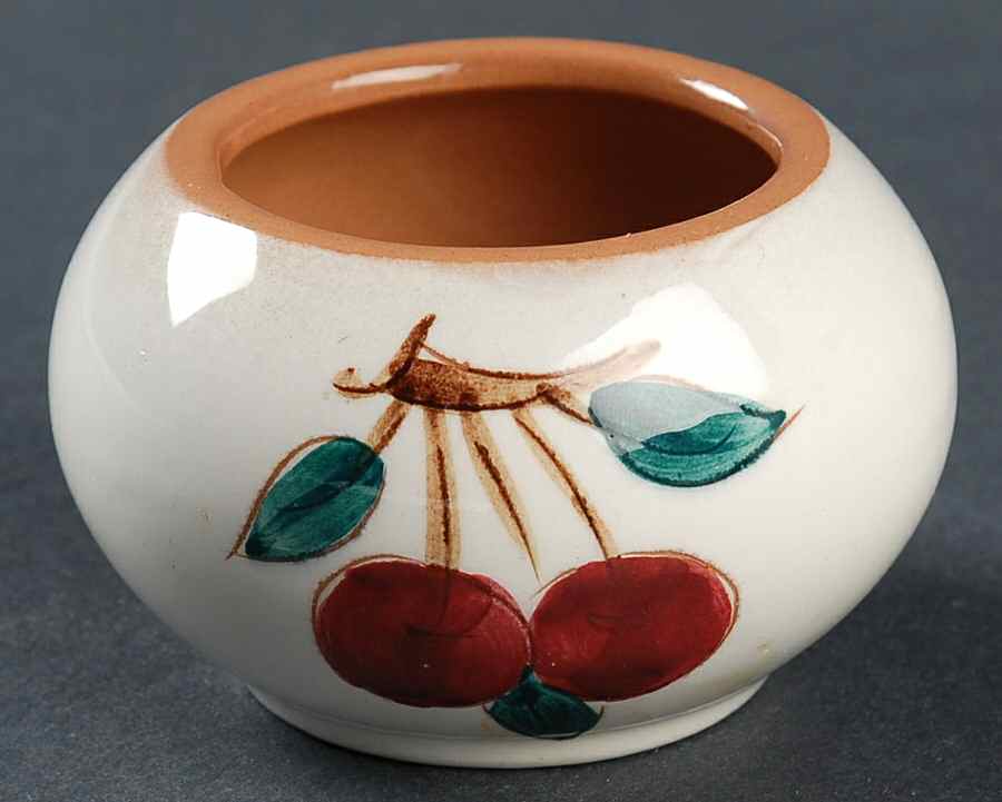 Fruit (Brown Trim) Mini Open Sugar Bowl by Stangl-1