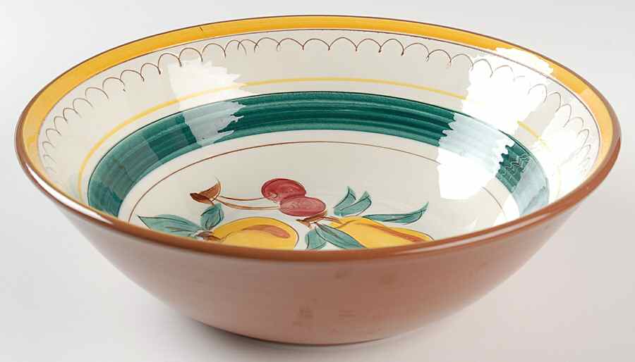 Fruit (Brown Trim) 9" Round Vegetable Bowl by Stangl-1