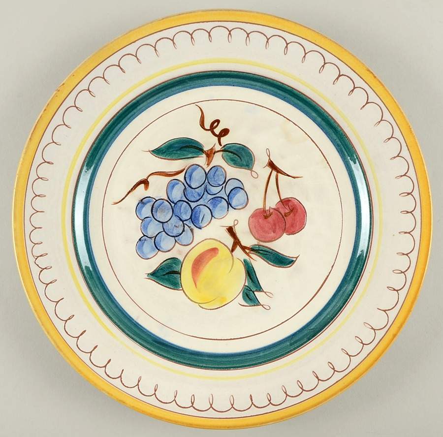 Fruit (Brown Trim) Service Plate (Charger) by Stangl-1
