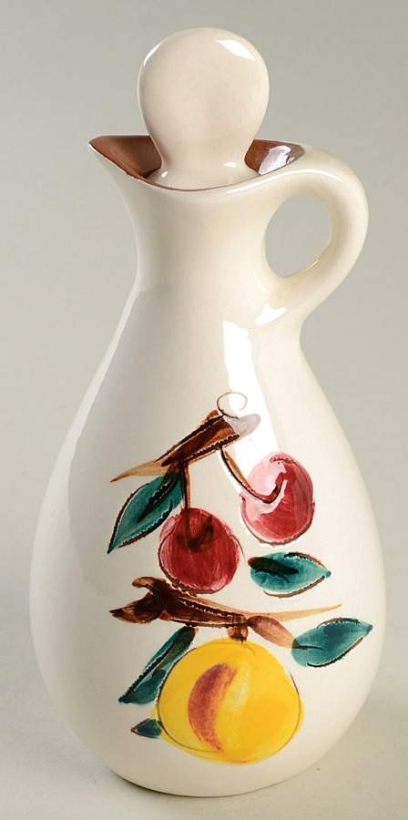 Fruit (Brown Trim) Oil with "O" Stopper by Stangl-1