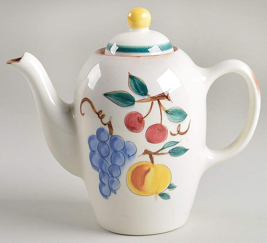 Fruit (Brown Trim) Mini Coffee Pot & Lid by Stangl-1