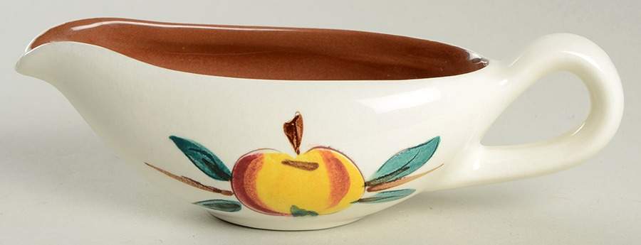 Fruit (Brown Trim) Individual Gravy Boat by Stangl-1