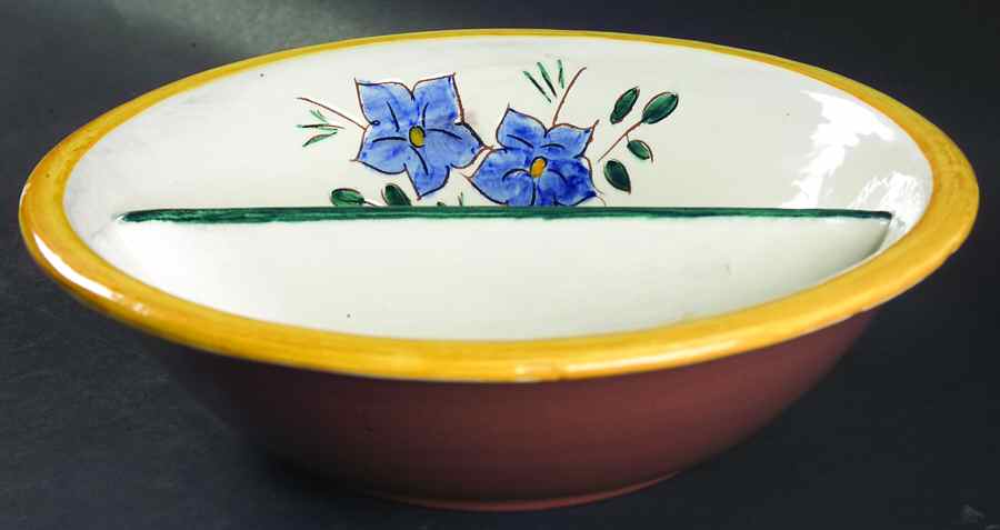 Garden Flower (Terra Rose) 10" Round Divided Vegetable Bowl by Stangl-1