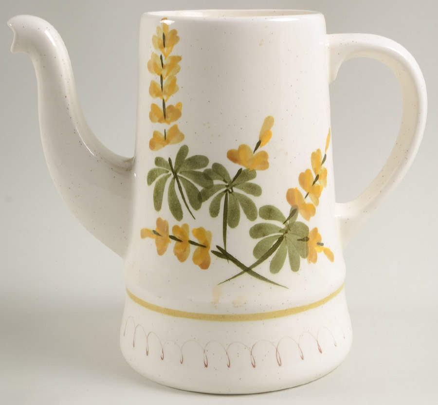 Golden Blossom (Brown Trim, Yellow Band) Coffee Pot No Lid by Stangl-1