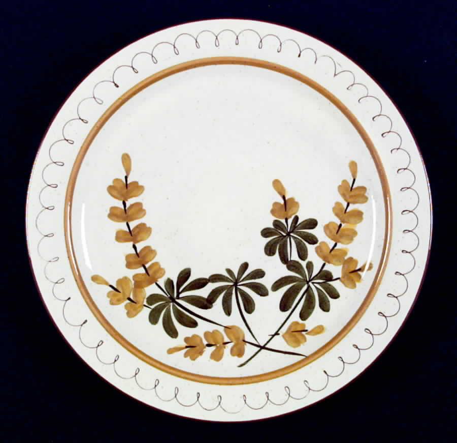 Golden Blossom (Brown Trim, Yellow Band) Dinner Plate by Stangl-1