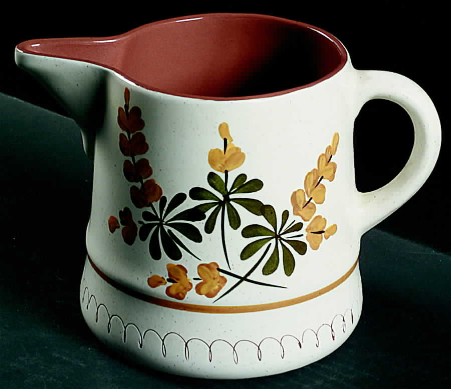 Golden Blossom (Brown Trim, Yellow Band) 56 Oz Pitcher by Stangl-1