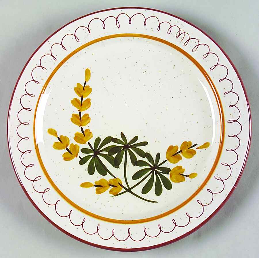Golden Blossom (Brown Trim, Yellow Band) Salad Plate by Stangl-1