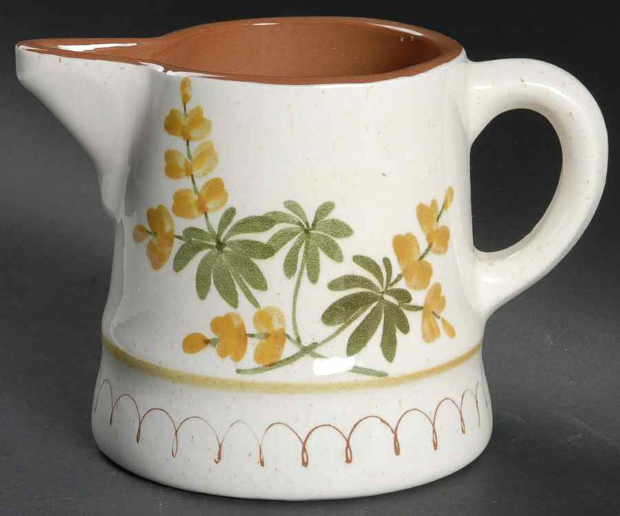Golden Blossom (Brown Trim, Yellow Band) 24 Oz Pitcher by Stangl-1
