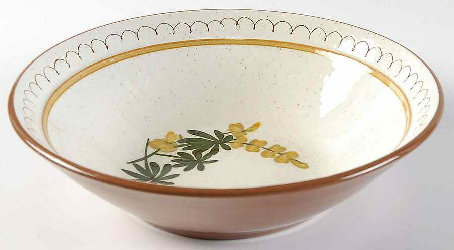 Golden Blossom (Brown Trim, Yellow Band) 8" Round Vegetable Bowl by Stangl-1