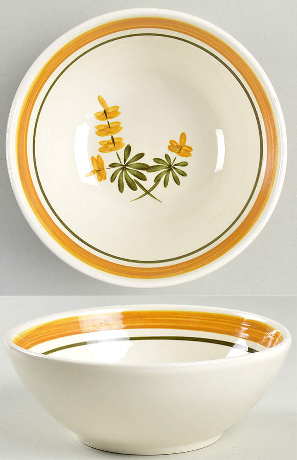 Golden Blossom (Yellow Band) Coupe Cereal Bowl by Stangl-1