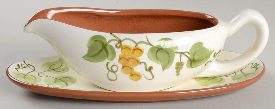 Golden Grape Gravy Boat & Underplate by Stangl-1
