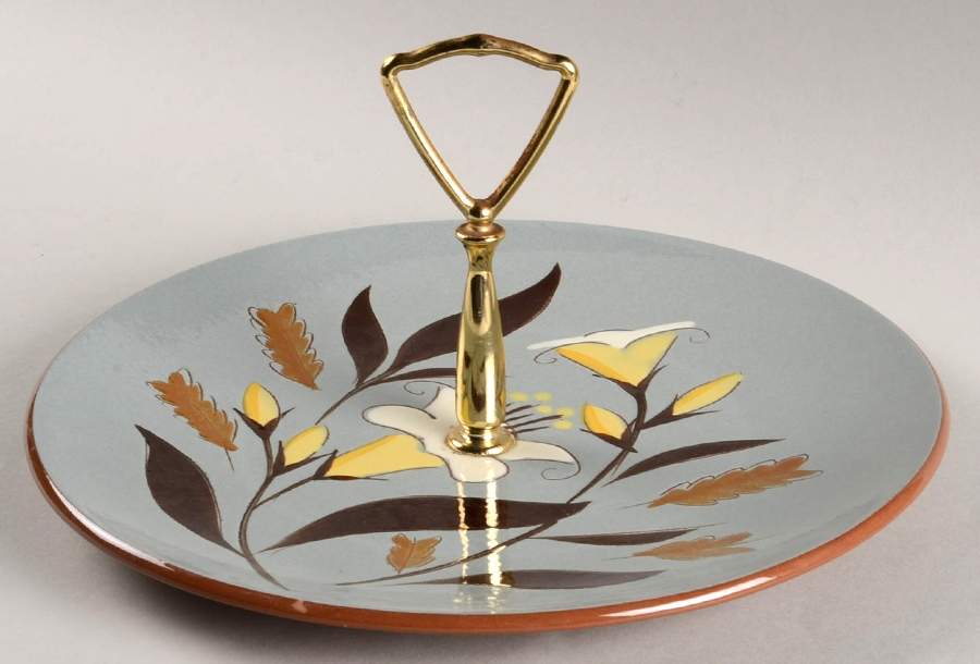 Golden Harvest Round Serving Plate with Handle (DP) by Stangl-1