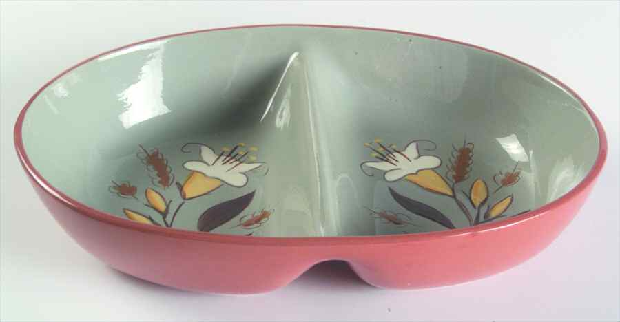 Golden Harvest 10" Oval Divided Vegetable Bowl by Stangl-1