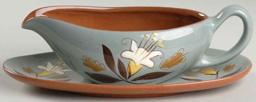 Golden Harvest Gravy Boat & Underplate by Stangl-1