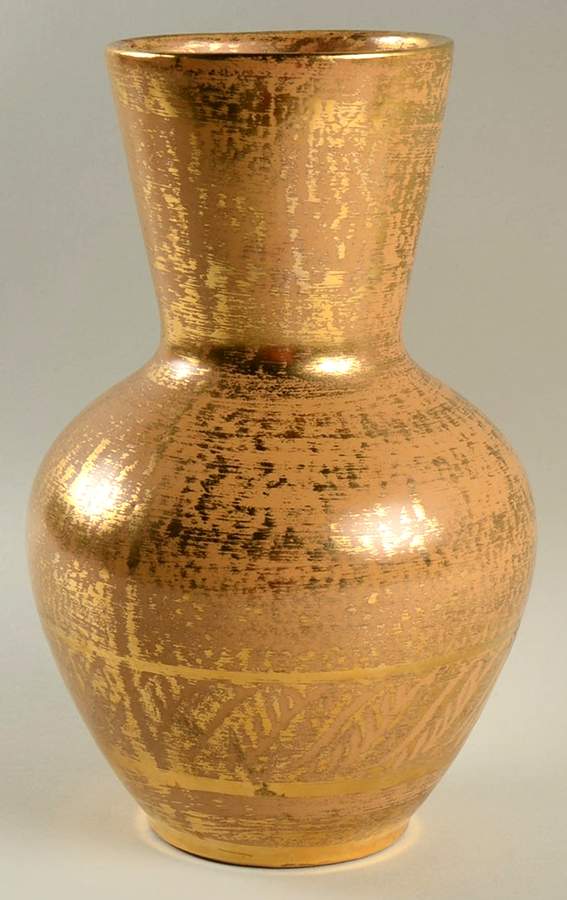 Granada Gold (Gold on Tan Body) 9" Vase by Stangl-1