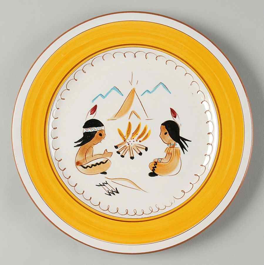 Indian Campfire Child's Plate by Stangl-1