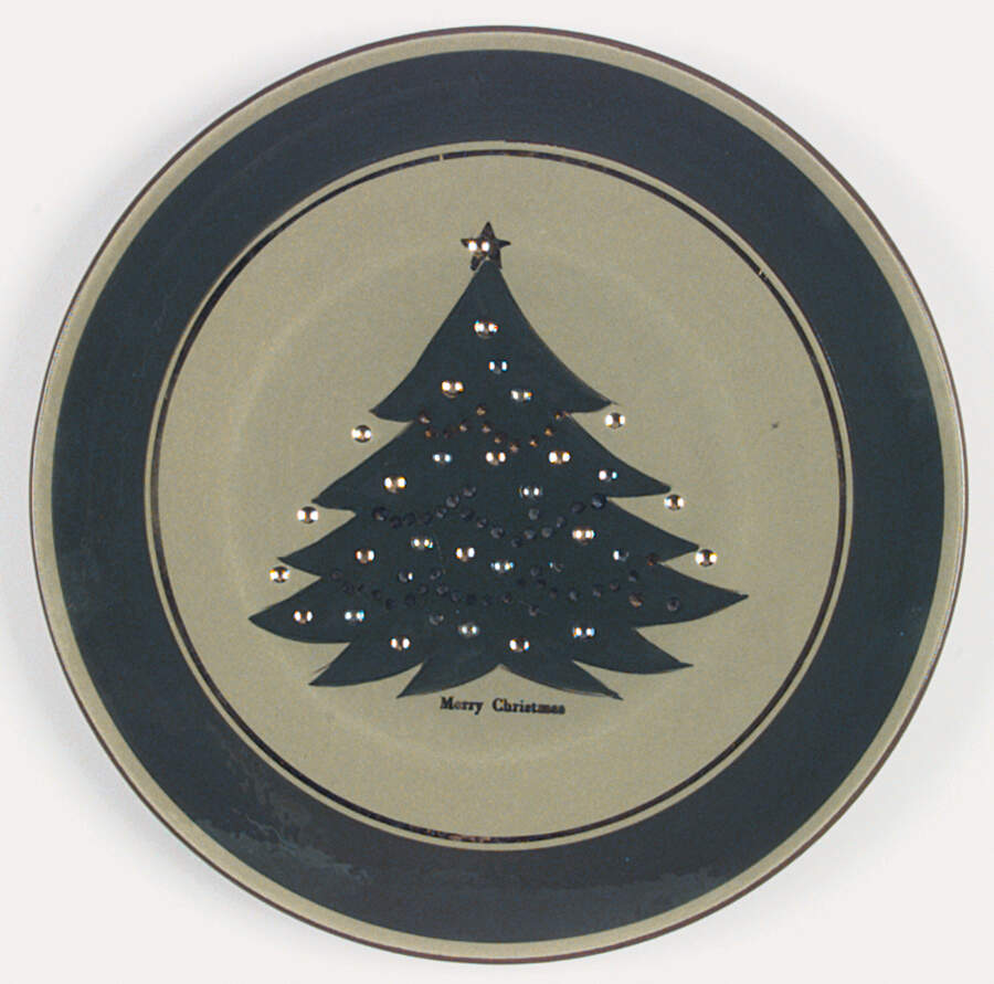 Jewelled Christmas Tree Dinner Plate by Stangl-1