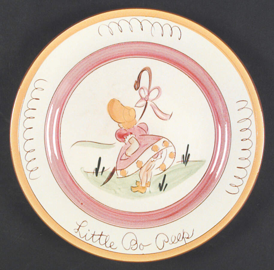 Little Bo Peep (Pink Band) Child's Plate by Stangl-1