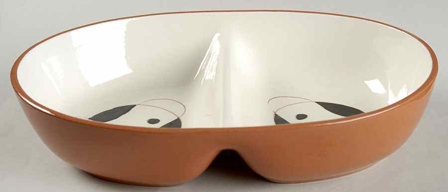 Lyric 10" Oval Divided Vegetable Bowl by Stangl-1