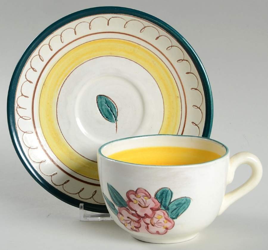 Mountain Laurel Flat Cup & Saucer Set by Stangl-1