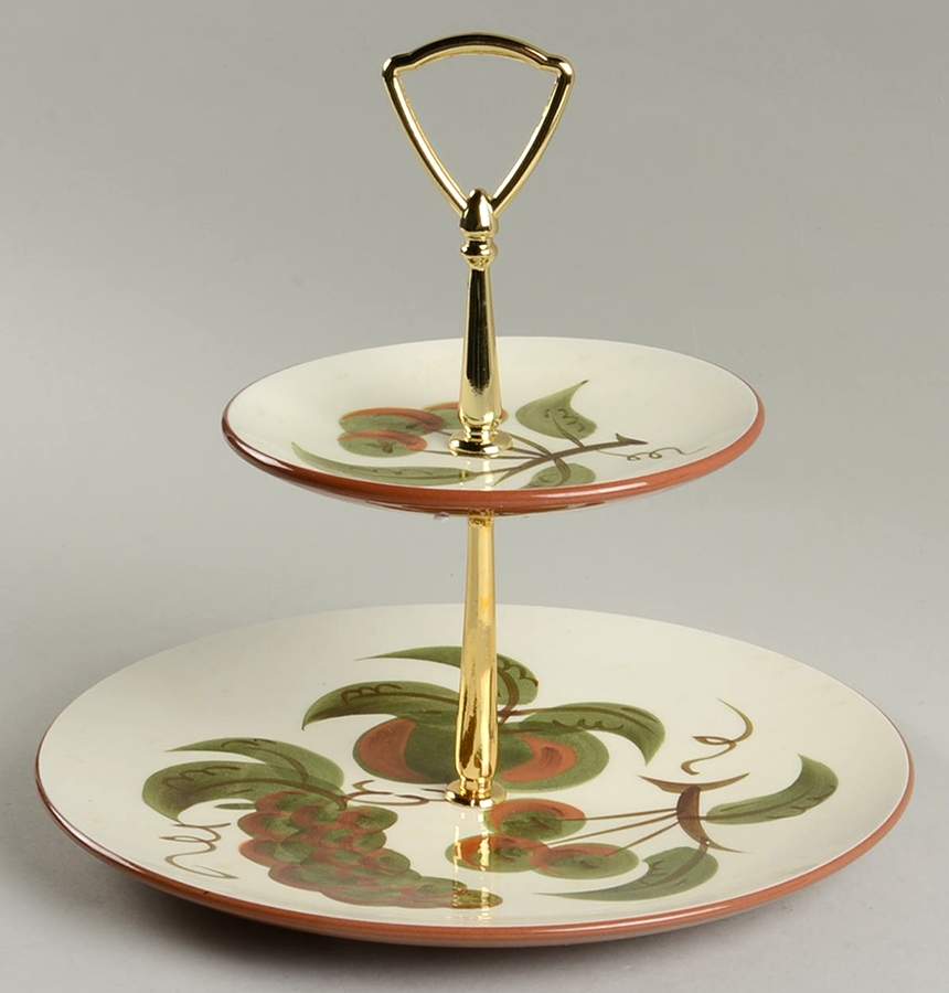 Orchard Song 2 Tiered Serving Tray (Dinner M1 & Bread/Butter) by Stangl-1
