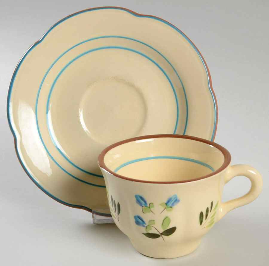 Petite Flowers Flat Cup & Saucer Set by Stangl-1