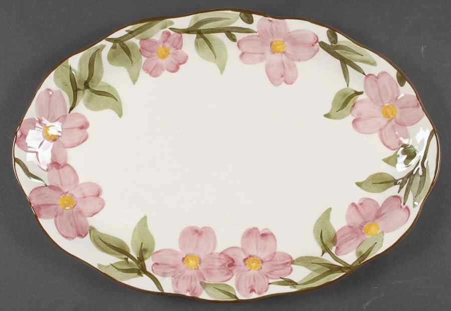 Pink Dogwood 14" Oval Serving Platter by Stangl-1