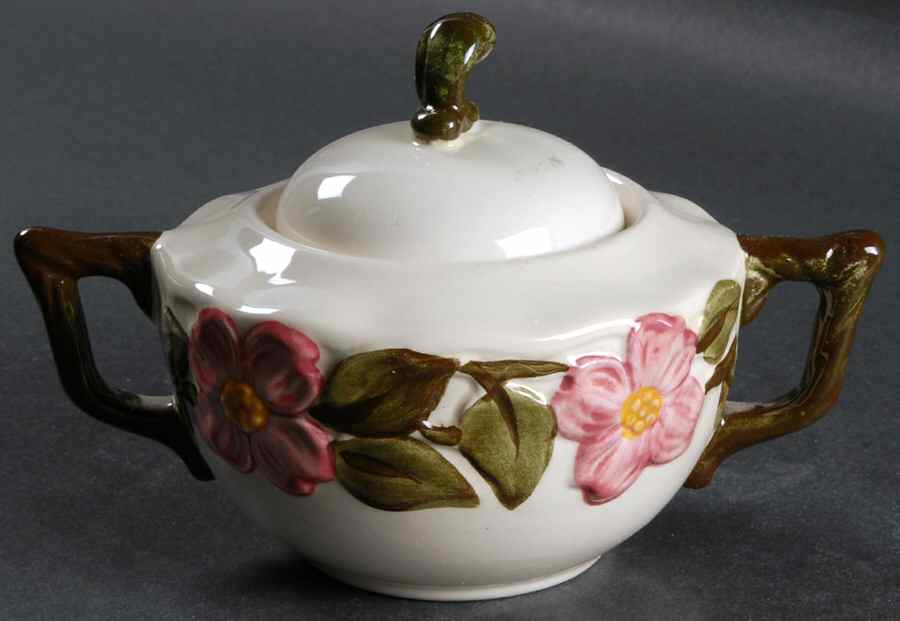 Pink Dogwood Sugar Bowl & Lid by Stangl-1