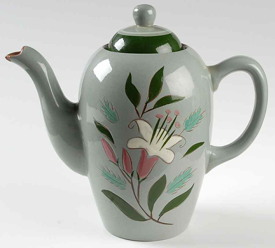 Pink Lily Coffee Pot & Lid by Stangl-1