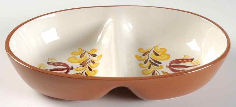 Provincial 10" Oval Divided Vegetable Bowl by Stangl-1