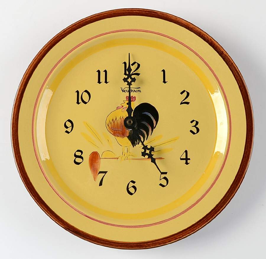 Rooster Clock Plate by Stangl-1